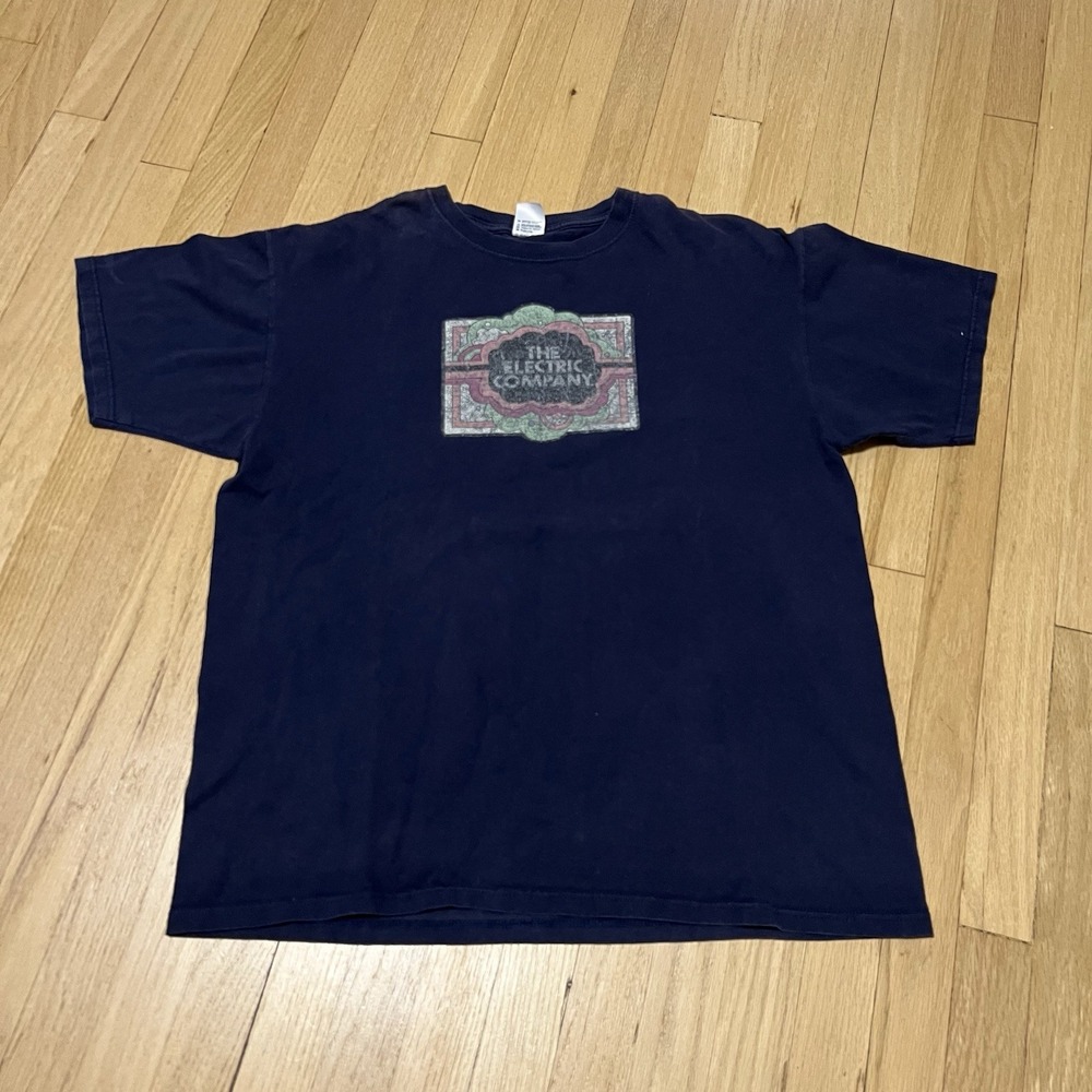Vintage Electric Company T Shirt Mens XL Navy Faded Graphic Y2K Streetwear Tee‎